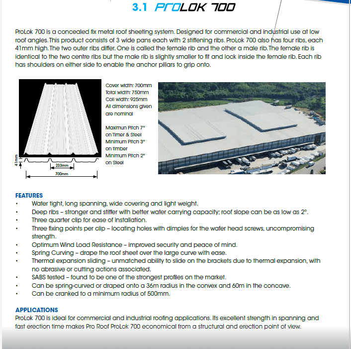 Pro-lok Roof Sheet